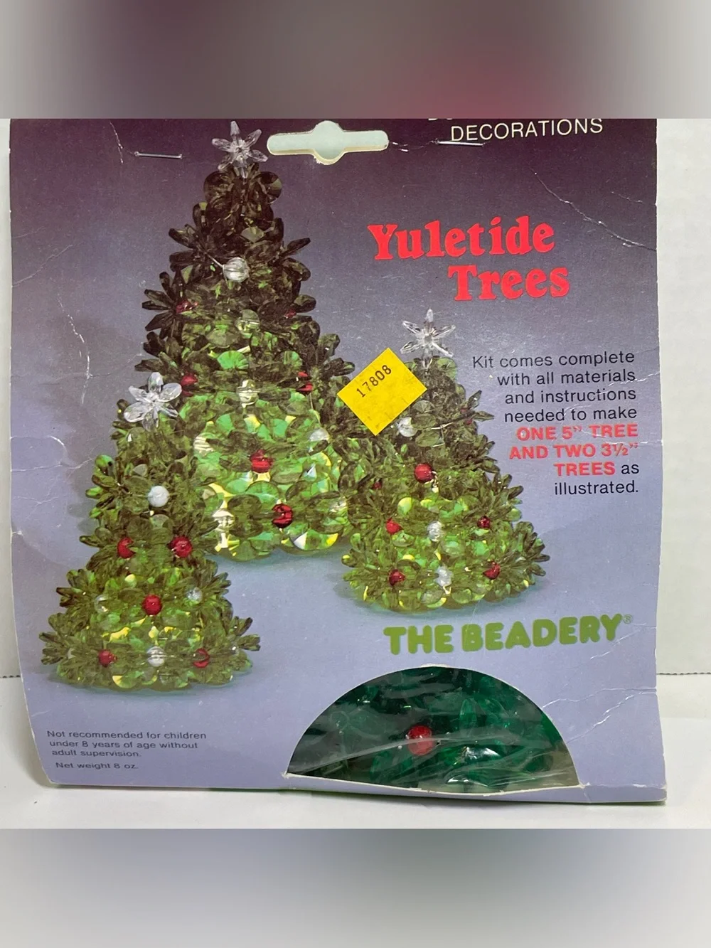 Vintage The Beadery Christmas Yuletide Trees Decoration Kit NEW 1983 Craft Kit
